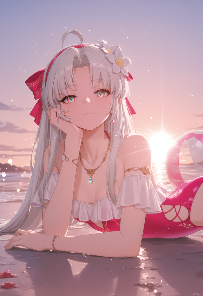 Carlotta , Anime Art, Wuthering Waves, Carlotta (Wuthering Waves), , One-piece swimsuit,  , Stella, 