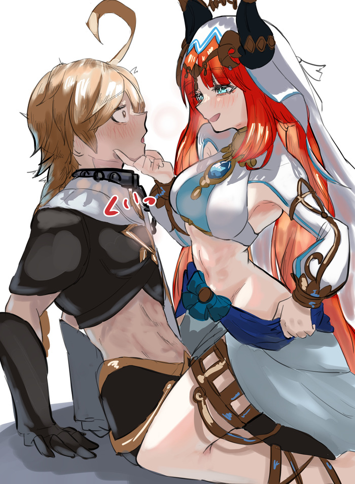      Pixiv, , Anime Art, Genshin Impact, Nilou (Genshin Impact), Aether (Genshin Impact)
