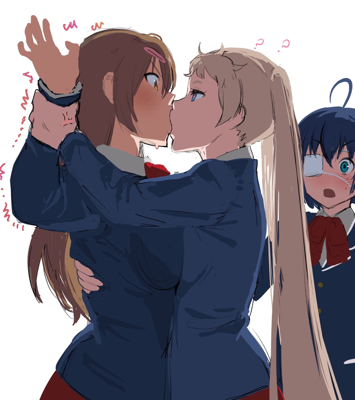   , Anime Art, Nibutani shinka, Sanae Dekomori, Takanashi Rikka, Chuunibyou demo koi ga Shitai!, , , Seifuku