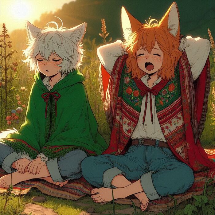  ! e04 - -   !  , , Anime Art, , ,  , , Original Character, Animal Ears, , , , , , , Ginger & White, 