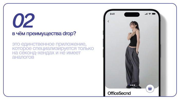 Концепция приложения «drop» для любителей секонд-хендов