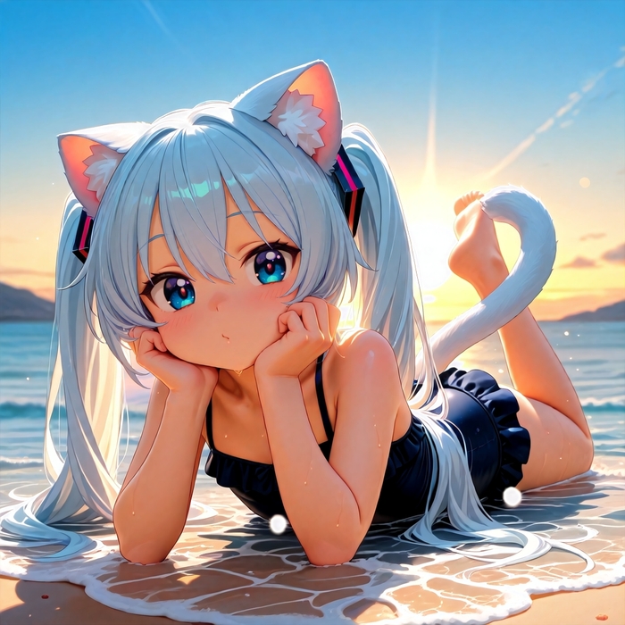   , Stable Diffusion, Anime Art, ,  , Loli, , Original Character, , Animal Ears, , 
