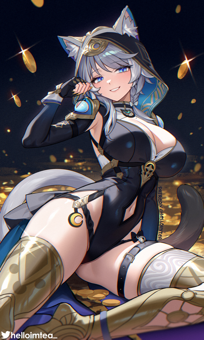 Cipher Anime Art, Honkai: Star Rail, Cipher (Honkai: Star Rail), Animal Ears, , Helloimtea