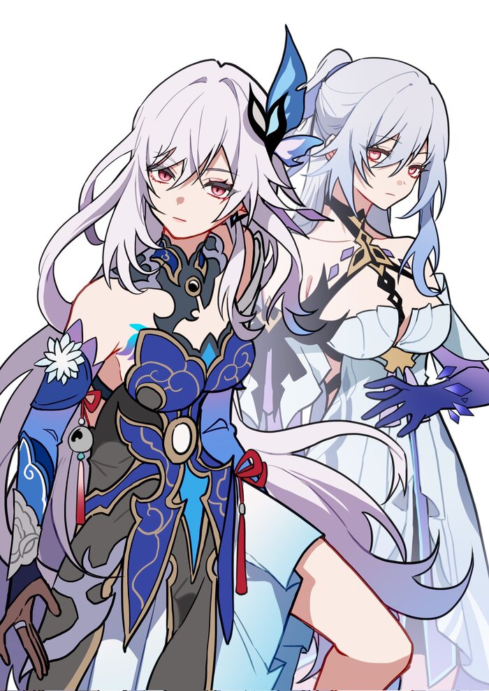   , Anime Art, Honkai: Star Rail, Jingliu (Honkai: Star Rail), Skirk (Genshin Impact), Genshin Impact, 