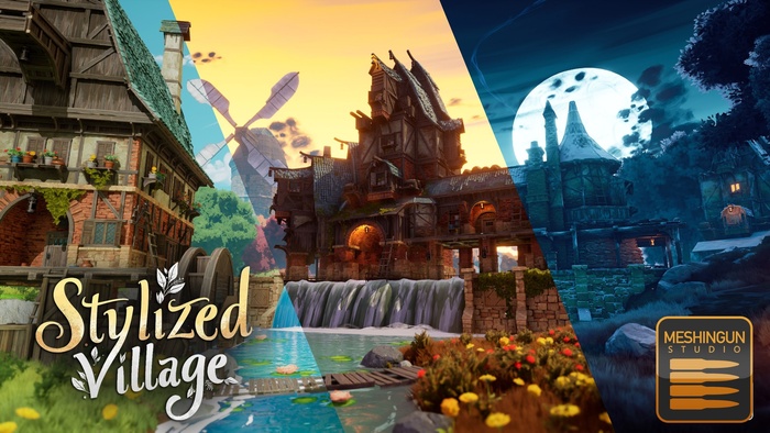  Stylized Village Fatpack, Advanced Portals System VFX   Train pack  Fab.com ,  , , Gamedev, , , 3D, , Asset store, , VFX, , 3D , 