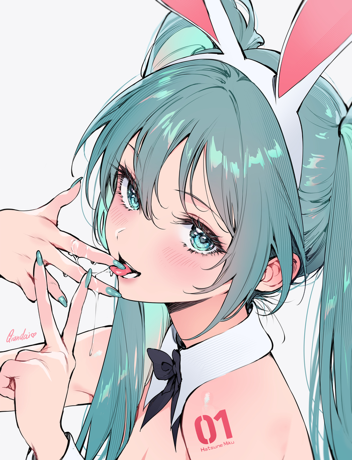 Miku Anime Art, , Vocaloid, Hatsune Miku, Bunny Ears, Qiandaiyiyu