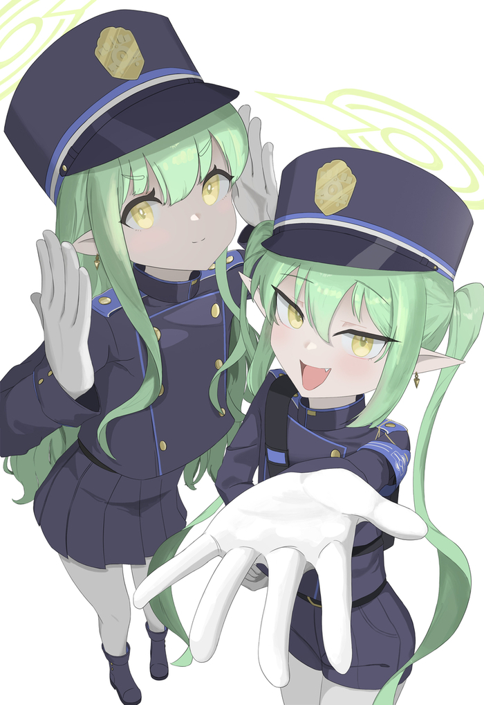 ! , Anime Art, Blue Archive, Tachibana Hikari, Tachibana Nozomi, 