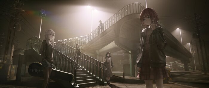Girls Band Cry , Anime Art, Girls Band Cry, Iseri Nina, Kawaragi Momoka, Awa Subaru, Ebizuka Tomo, Rupa