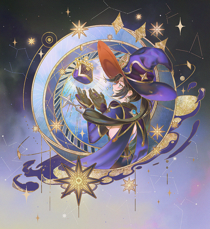   Genshin Impact, Anime Art, , Mona (Genshin Impact), 