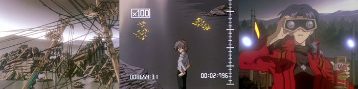 Руины Токио-3 при свете дня. Каору замечает Мисато. "Вас заметили" (С)