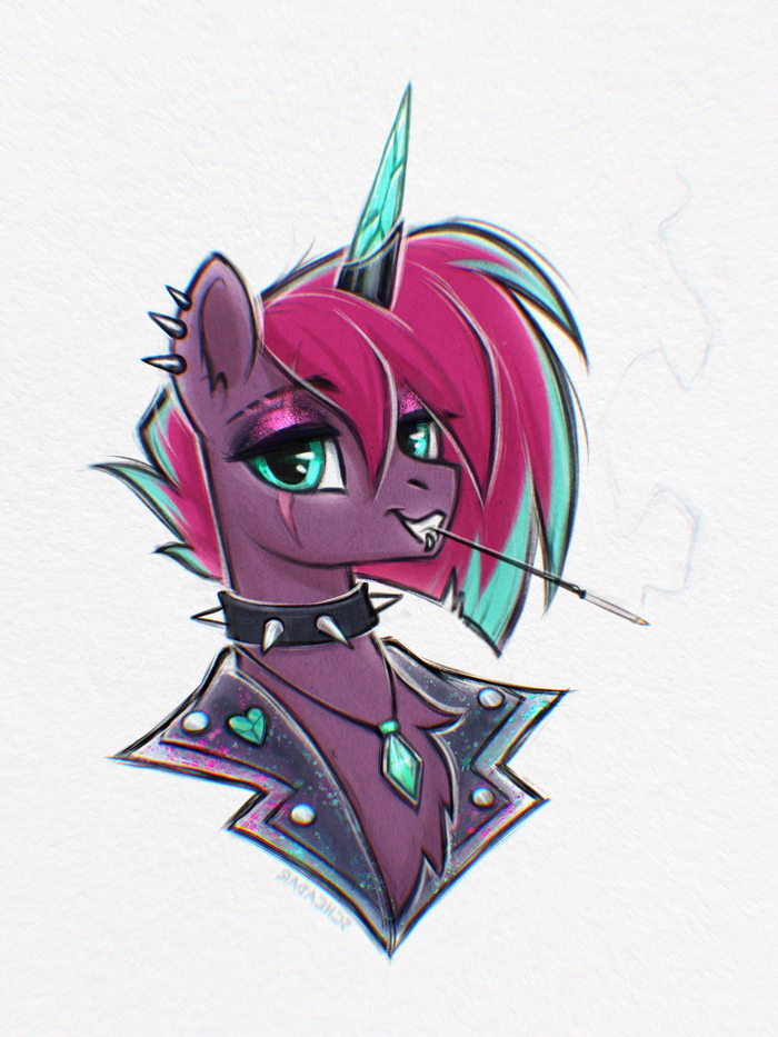   My Little Pony, Ponyart, Queen Chrysalis, Tempest Shadow, Scheadar, 