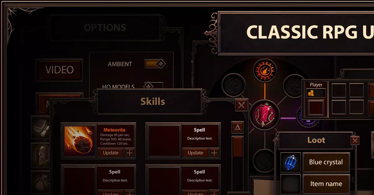 Classic Rpd Gui Раздача набора для интерфейса Classic RPG GUI на asset store Unity - 12 ...