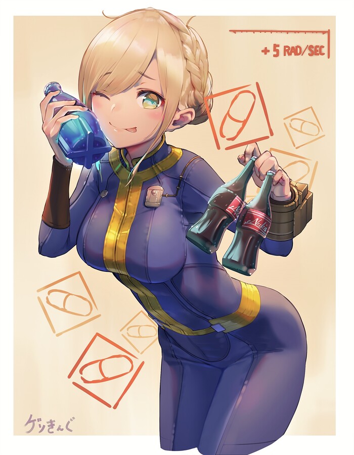 ? , Anime Art, Original Character, Fallout 4, Nuka Cola