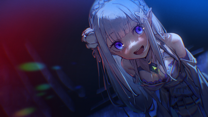 Yandere Emilia Anime Art, , Re:Zero Kara, Emilia, , Pixiv