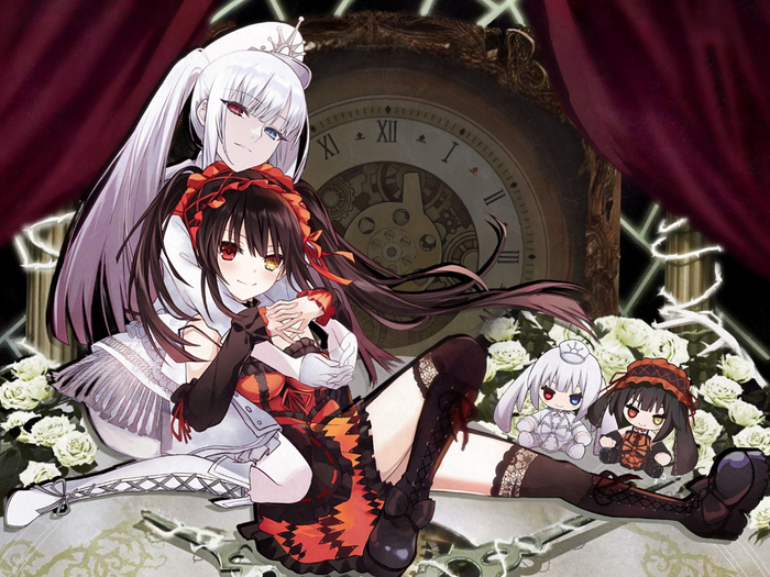 Kurumi & White Queen Anime Art, , Date a Live, Kurumi Tokisaki, Pixiv