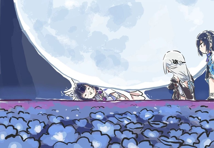     Genshin Impact, , Anime Art, Columbina (Genshin Impact), Xinzoruo, , Shenhe (Genshin Impact), Yelan (Genshin Impact),   