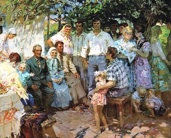 Валентин Бернадский. "Семья хлеборобов Калиниченко". 1981 г.