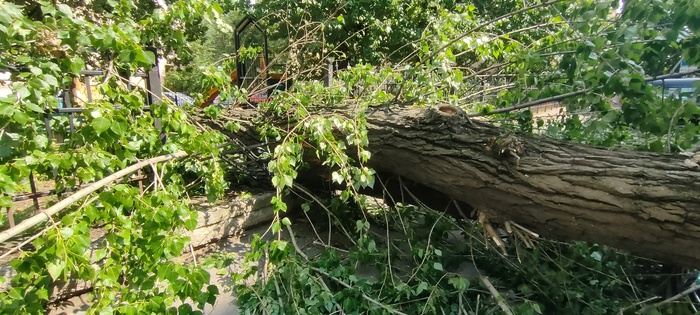 Сломало и ограду