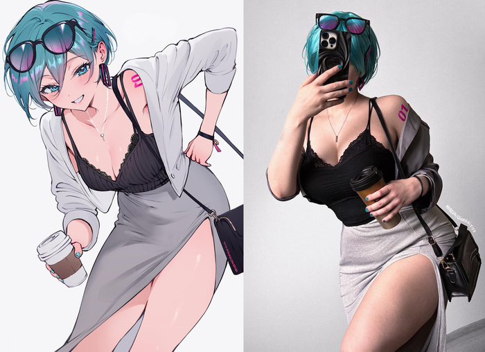 Art vs Artist , Anime Art, , , 2D vs 3D, Qiandaiyiyu, Hatsune Miku, Vocaloid