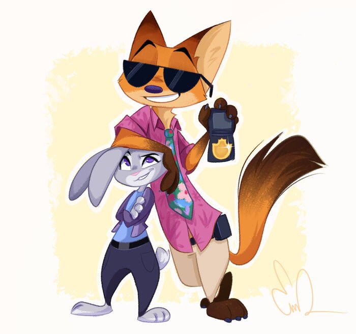  ,  2, Nick Wilde, Judy Hopps, Zpd, , Furry Fox, Furry rabbit, 