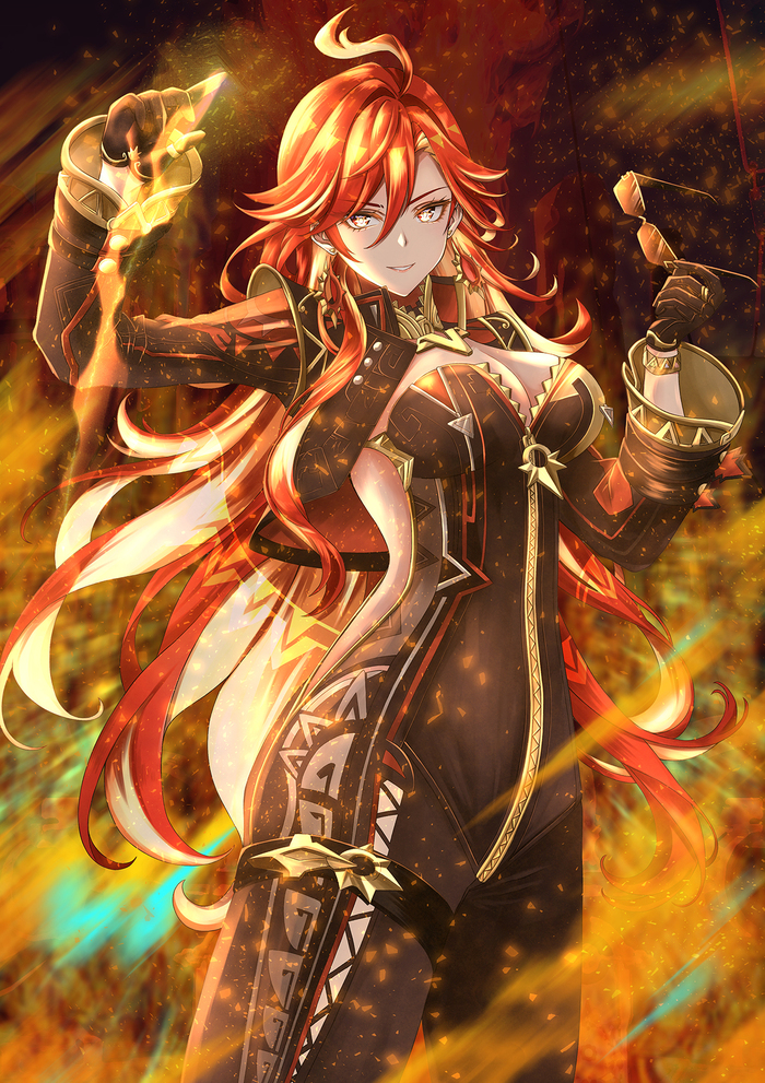  Mavuika (Genshin Impact), Genshin Impact, Pixiv, Anime Art, 