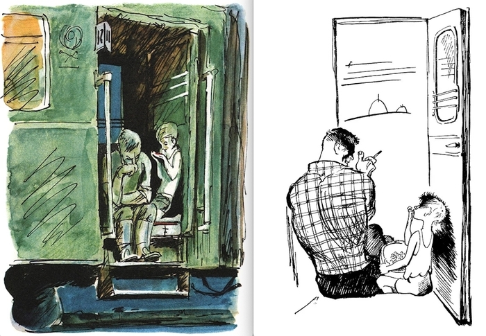 Исходя из того, что я написал в статье, можно догадаться, что на иллюстрации справа мне нравится больше всего. Конечно, стога сена и птичка на проводах! :)