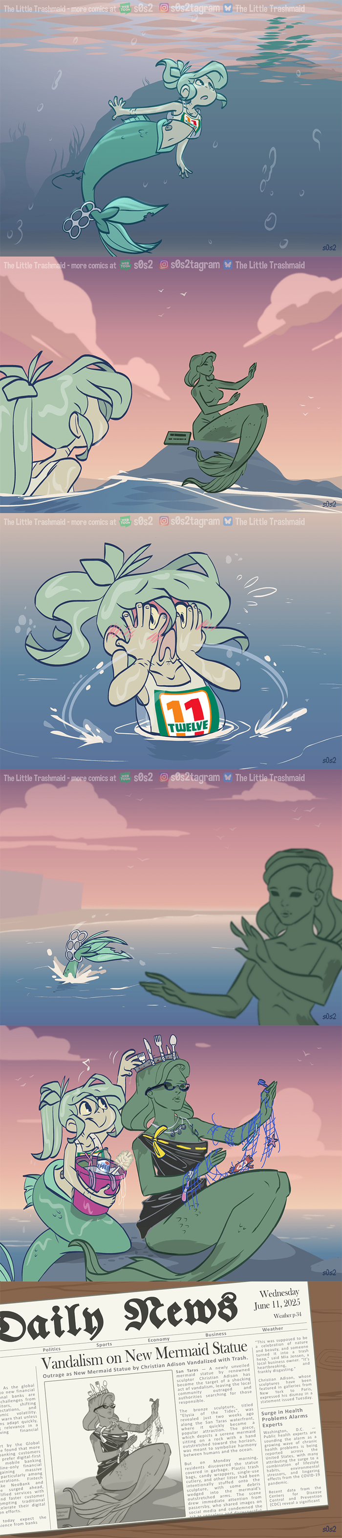 Вандализм над новой статуей русалки