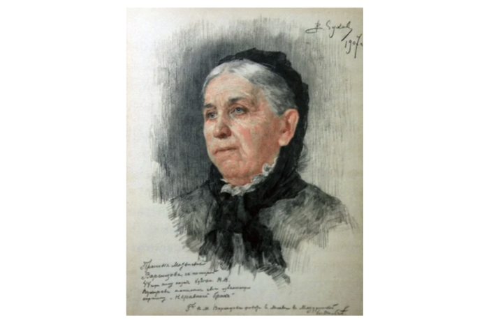 Карандашный рисунок 1907 года работы В. Д. Сухова, на котором написано: «Прасковья Матвеевна Варенцова, с которой 44 года назад ... Пукирев написал ... "Неравный брак". Госпожа Варенцова живёт в Москве, в Мазуринской богадельне»