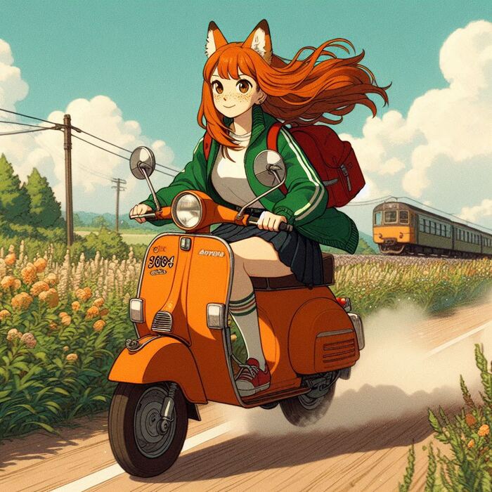     , , Anime Art, , ,  , Original Character, , Animal Ears, , , , , , , Ginger & White, 