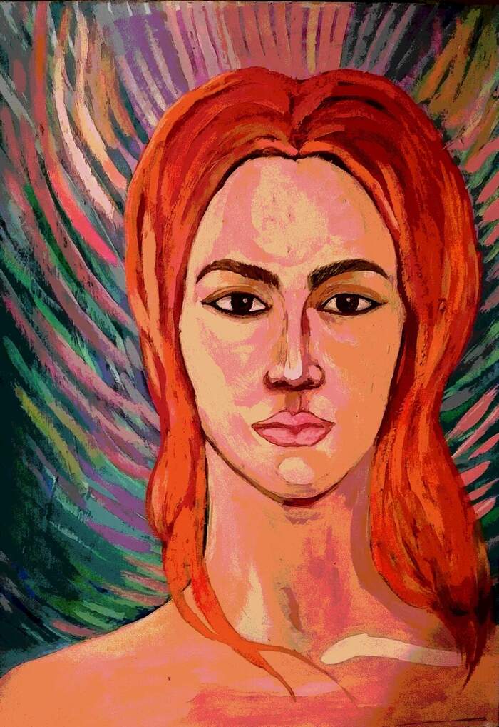 Работа написана гуашью и темперой на бумаге.