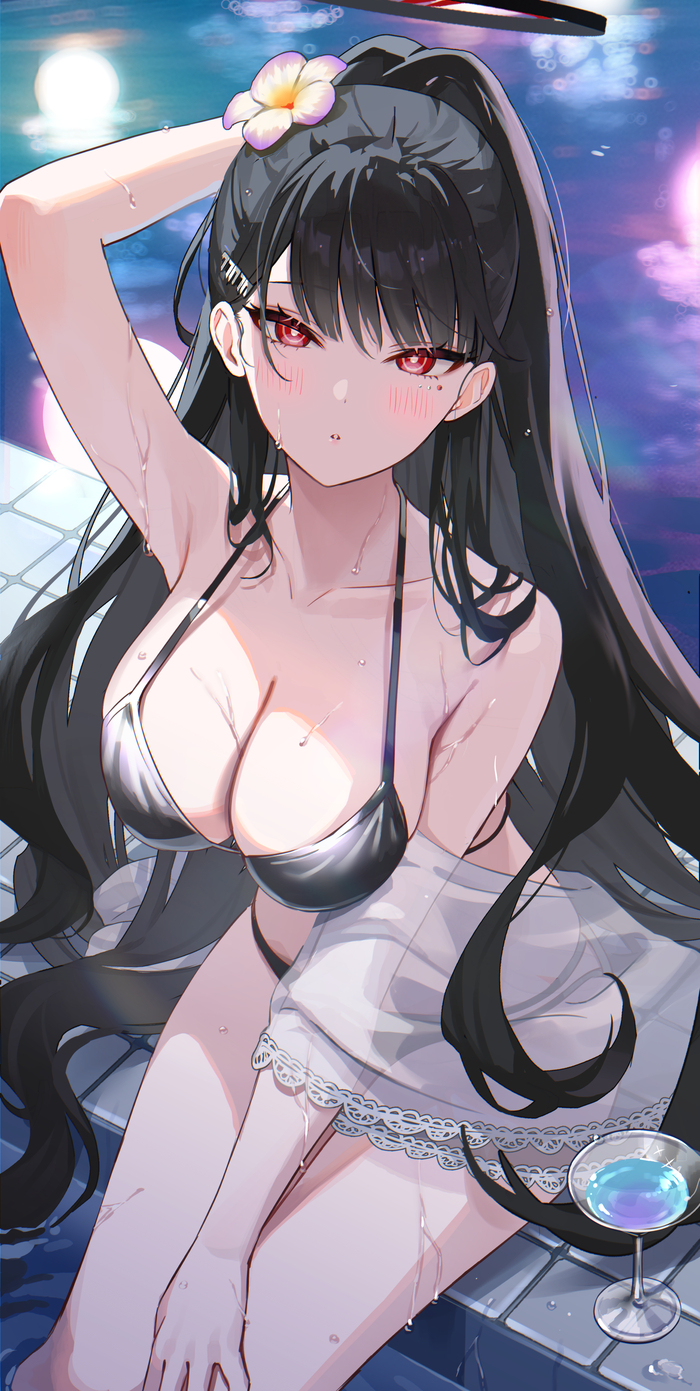 Tsukatsuki Rio #061 , Anime Art, Blue Archive, Tsukatsuki Rio, ,  , Bikini Girl, 