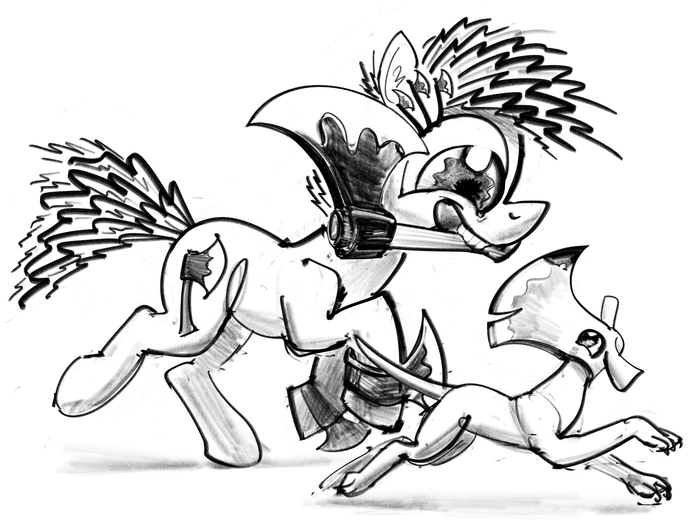 Эта пони так сильно любит топоры, что даже её собака - это топор!