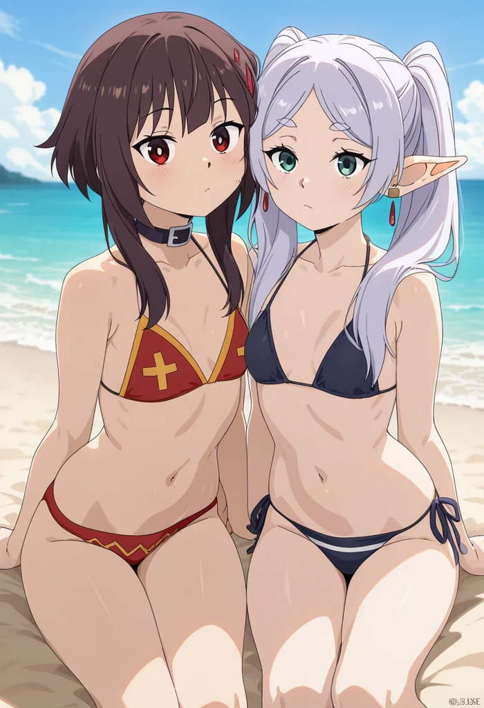     ? , Anime Art, Megumin, Frieren, Sousou no Frieren, Konosuba,  , 