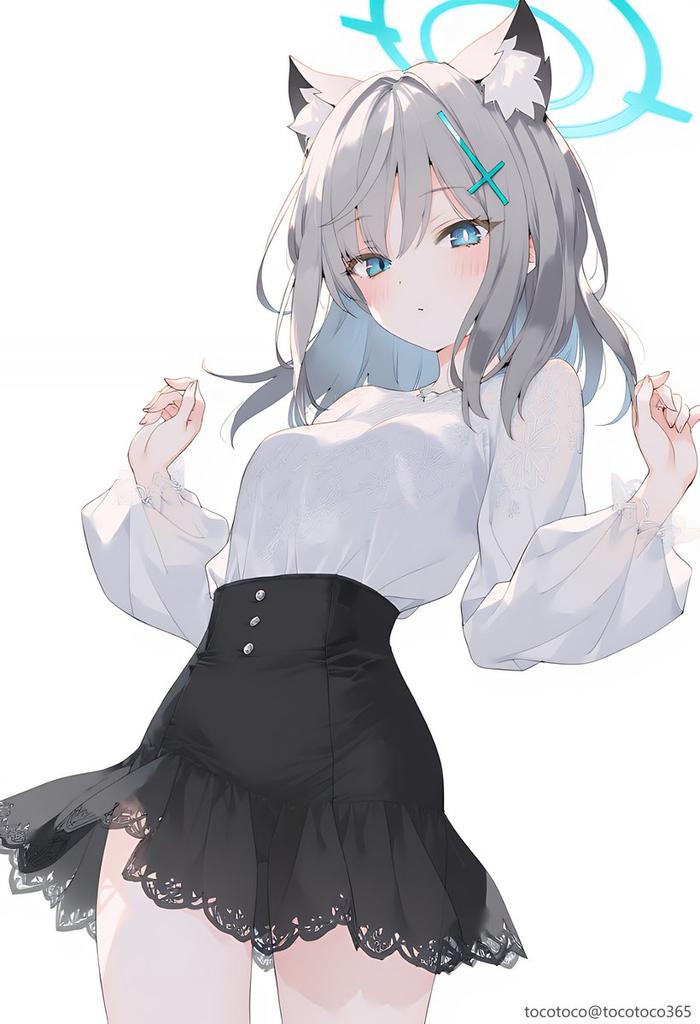  Blue Archive, Sunaookami Shiroko, , , , , Anime Art, Animal Ears,  ,  