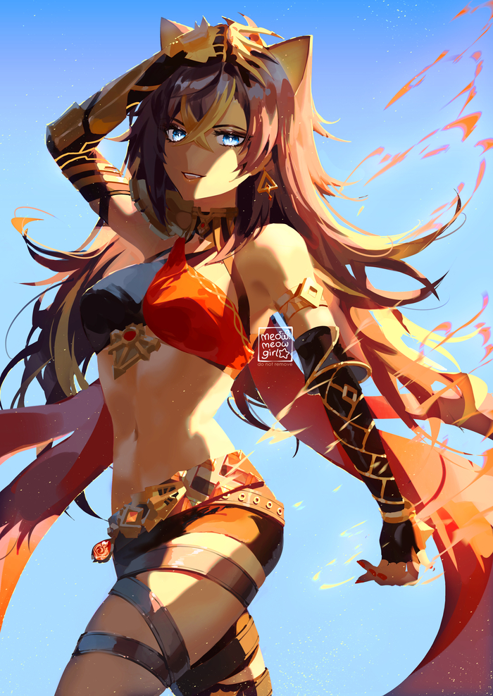  , Pixiv, Anime Art, Genshin Impact, Dehya (Genshin Impact)