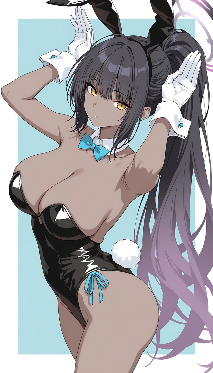 Karin & Asuna , Anime Art, Blue Archive, Kakudate Karin, Ichinose Asuna, Bunnysuit, Bunny Ears, Bunny tail, ,  ,  ,  , 