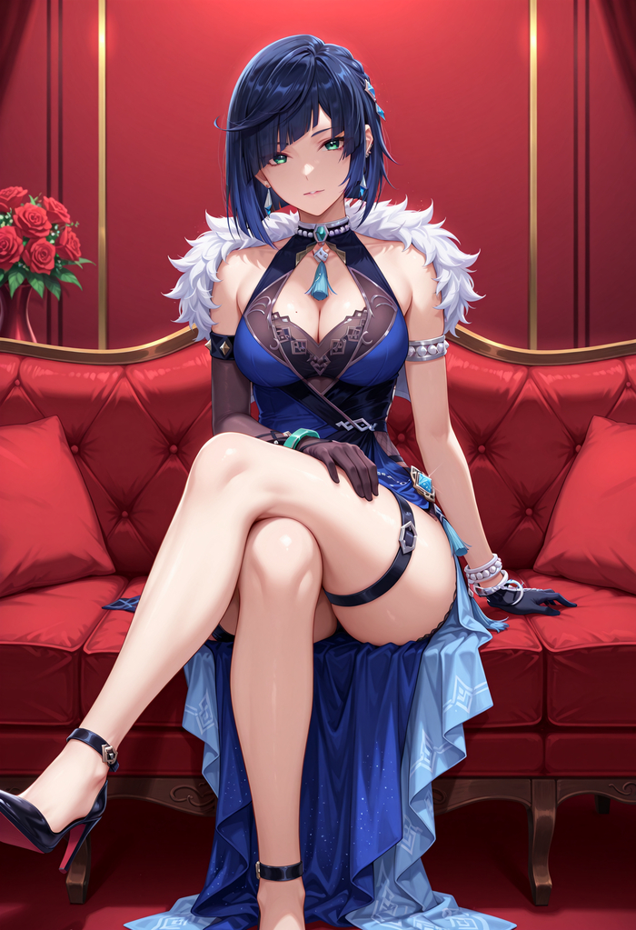   Anime Art, Pixiv, ,  ,  , Genshin Impact, Yelan (Genshin Impact), 