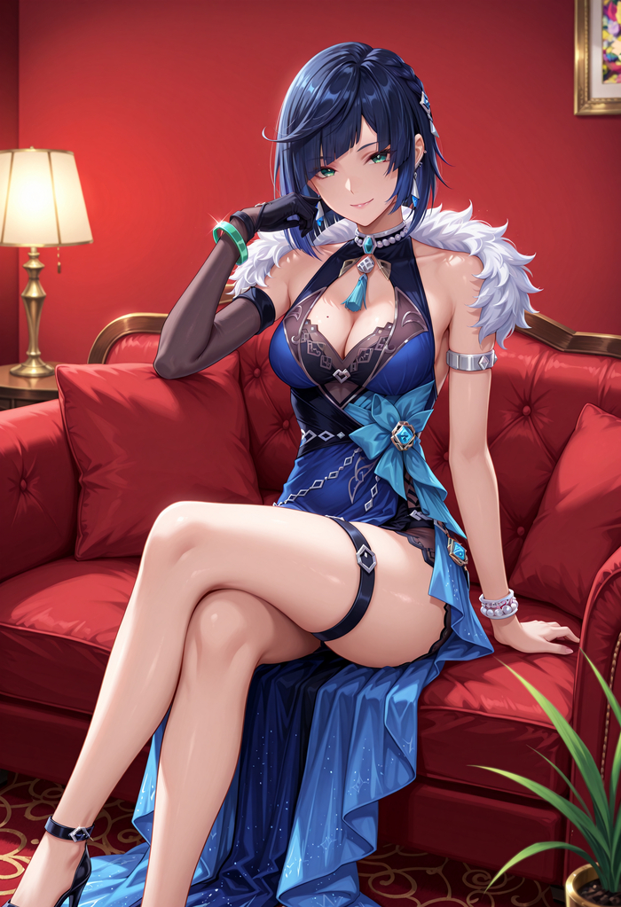   Anime Art, Pixiv, ,  ,  , Genshin Impact, Yelan (Genshin Impact), 