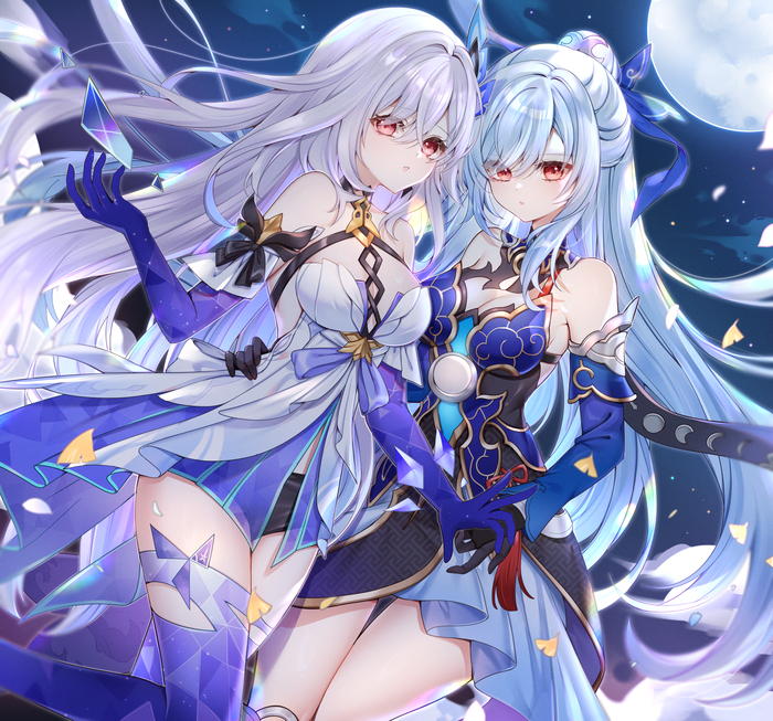   Anime Art, , Pixiv, Honkai: Star Rail, Genshin Impact, Skirk (Genshin Impact), Jingliu (Honkai: Star Rail), 