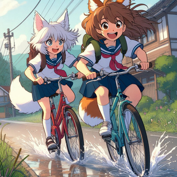  !  , , Anime Art, ,  , Original Character, , Animal Ears, , , 1 , Ginger & White, 