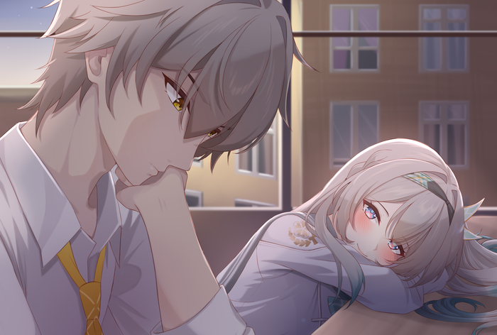    Pixiv, Anime Art, , Honkai: Star Rail, Firefly (Honkai: Star Rail), Caelus (Honkai: Star Rail)