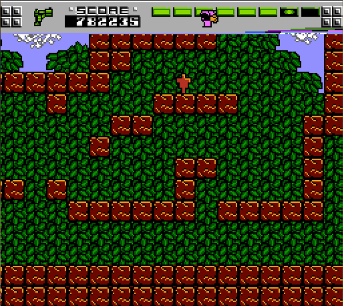 сверху виден кусок персонажа, уровень 4 - планета Sauria