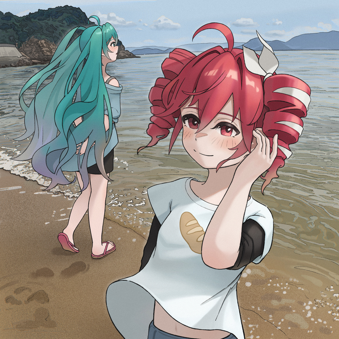  , Anime Art, Hatsune Miku, Vocaloid, Kasane Teto, Utau