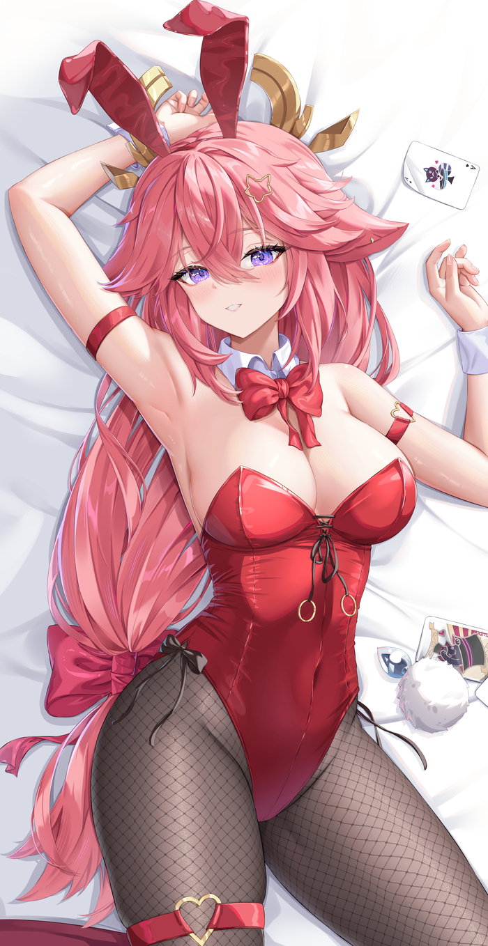     Genshin Impact, , Anime Art, Yae Miko (Genshin Impact), Bunnysuit