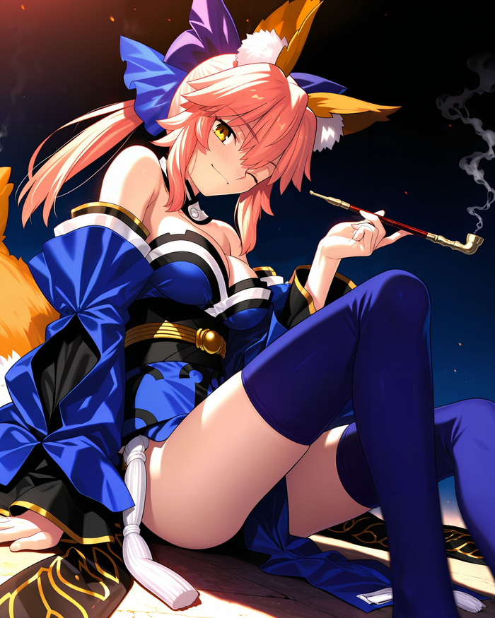 Tamamo , Anime Art, Animal Ears, Tamamo no Mae, Fate Grand Order,  