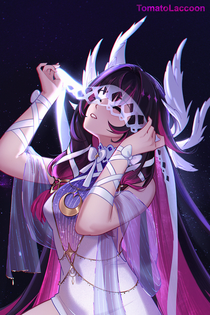 Columbina Genshin Impact, , Anime Art, Tomatolaccoon, Columbina (Genshin Impact)