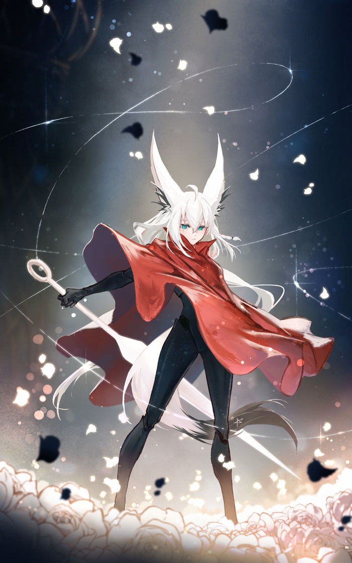 Fubuki x Hornet Anime Art, , Shirakami Fubuki, Hornet, Hollow Knight: Silksong, Hollow Knight, Hololive, Virtual YouTuber, Animal Ears, 