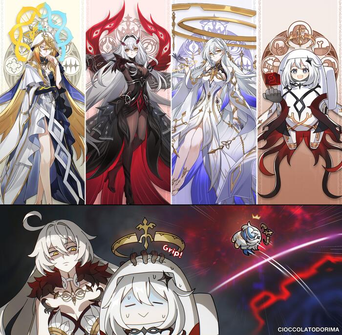    Genshin Impact, , Anime Art, Ronova (Genshin Impact), Paimon (Genshin Impact), Among Us, 