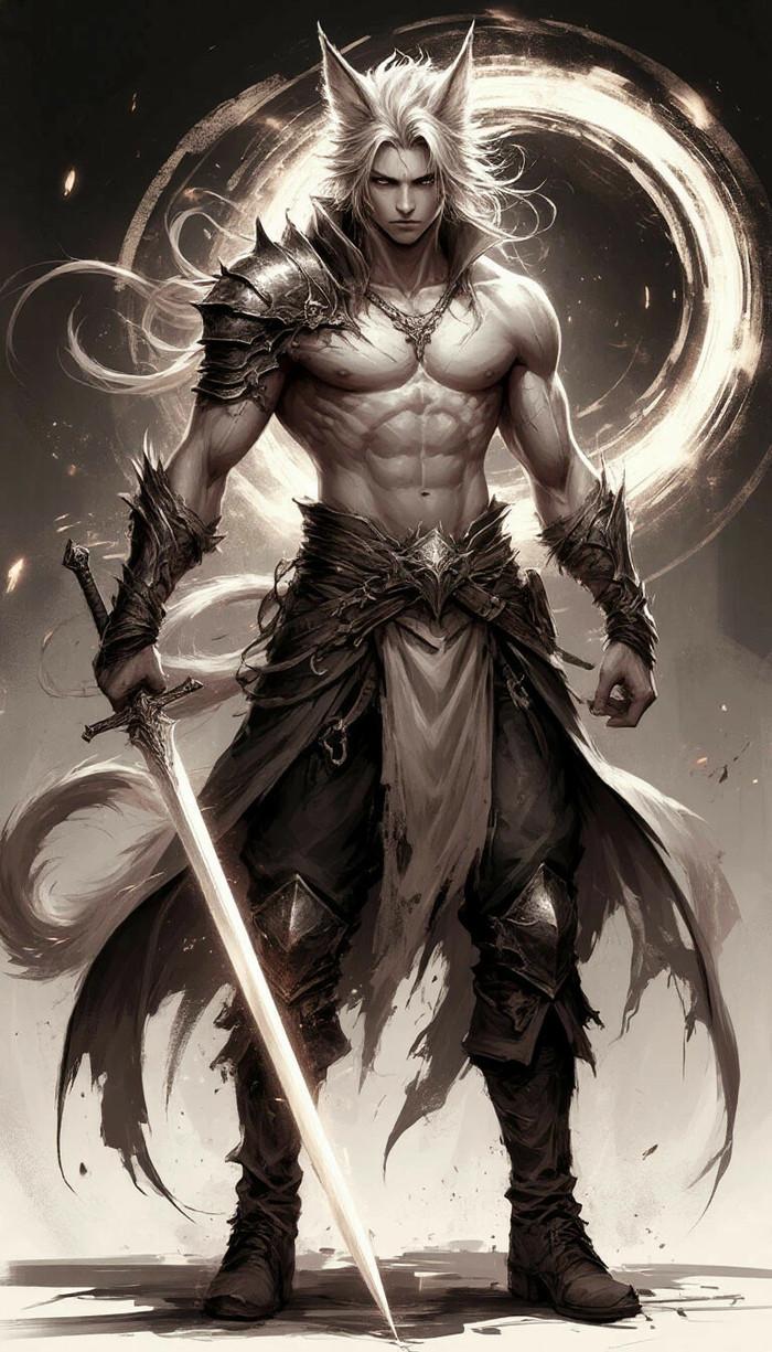 большой массивный белоснежный хвост с черными пятнами ИИ делать отказался... но он, как суслик: там есть!