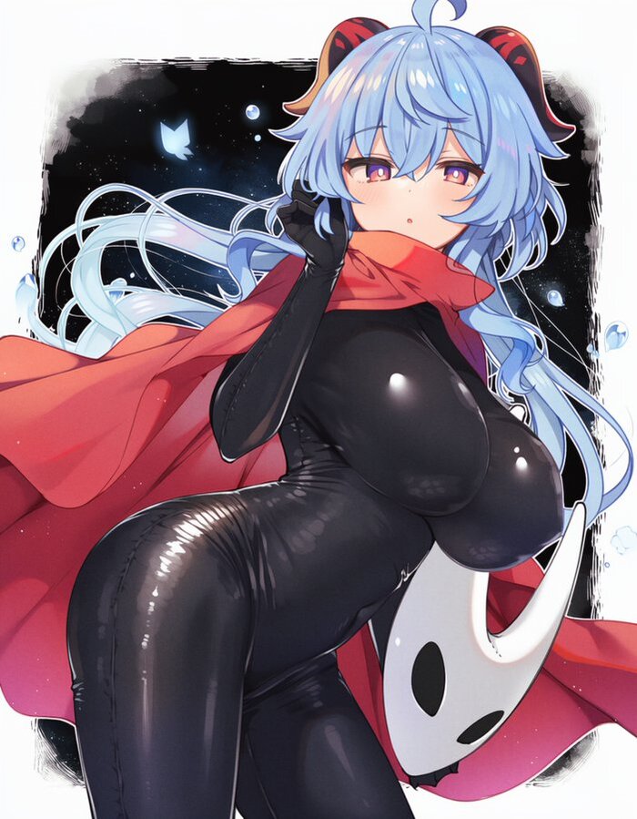 Horne... d? t? Genshin Impact, , Anime Art, Ganyu (Genshin Impact), Hollow Knight, Hollow Knight: Silksong, Hornet, , , ,   , 
